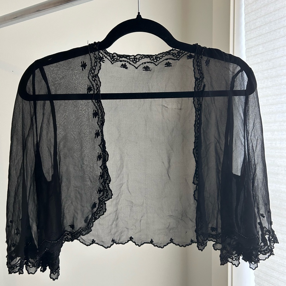 Vintage mesh cropped cardigan
